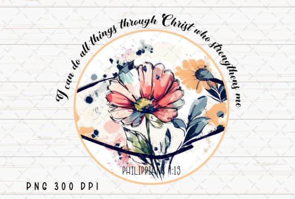 Bible Verse Christian Flower Vintage PNG