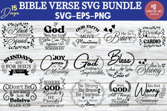 Bible Verse SVG Bundle - Christian Svg - Print Templates
