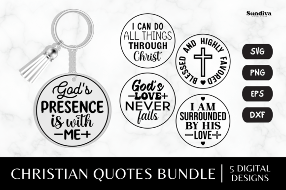 Christian Sayings Keychain SVG Bundle for Crafts