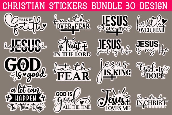 Christian Stickers Bundle 30 Design for Crafts