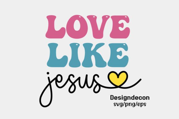 Love Like Jesus Retro Heart Svg for Crafts Projects