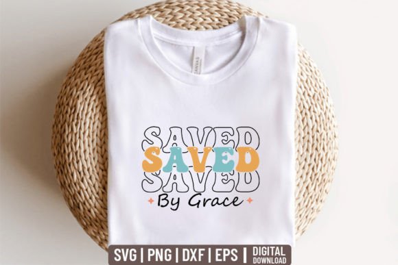 Saved by Grace - Retro Christian Svg for Crafts