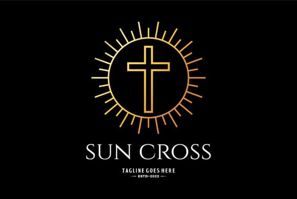Sun Light Jesus Christian Cross Line and Logos
