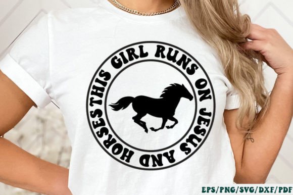 This Girl Runs on Jesus and Horses Retro Crafts